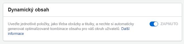 Facebook dynamický obsah