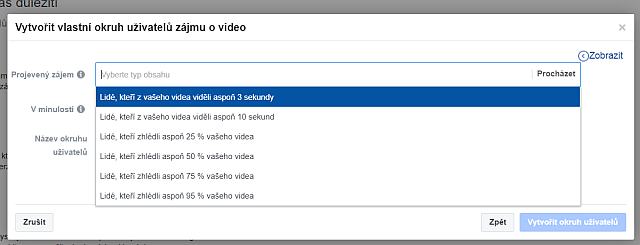 Facebook vlastní okruh uživatelů - video