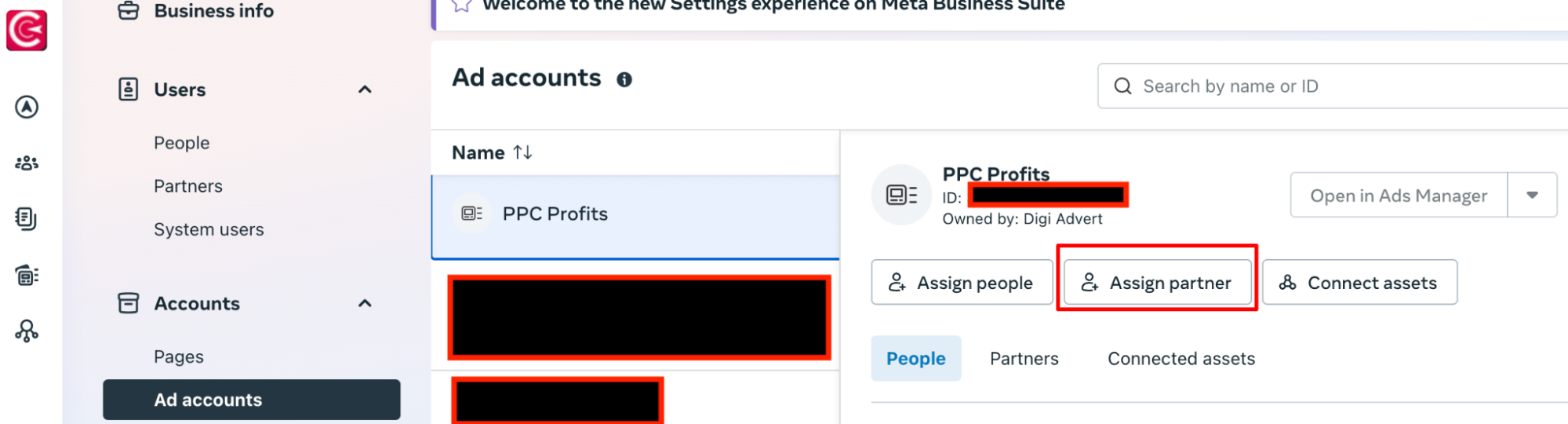 Sharing Meta (FB) Business Manager