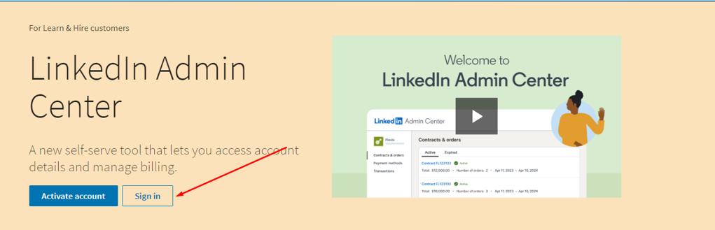 Linkedin admin center