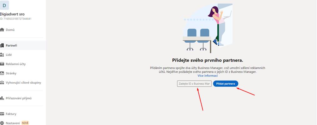 Linkedin přidat partnera