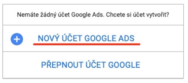 nový google ads účet