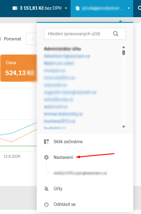 Odebrání přístupu Sklik