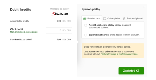 Sklik výměna karty 4