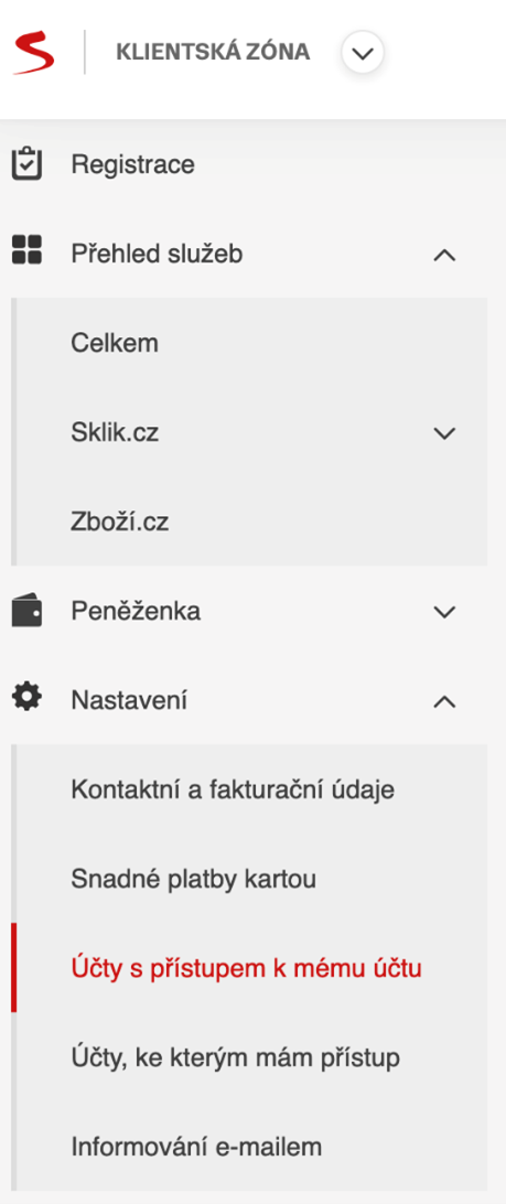 účty s přístupem