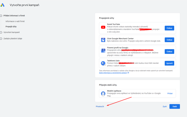 Založení účtu Google Ads 5
