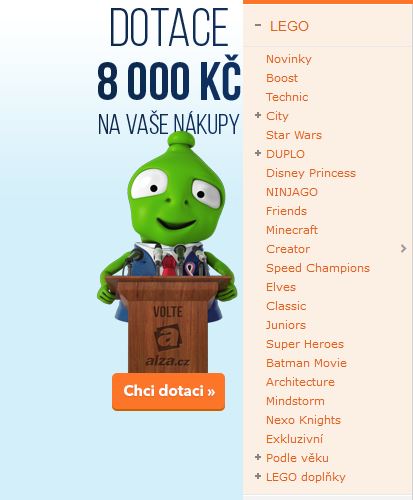 Navigace hlavního menu