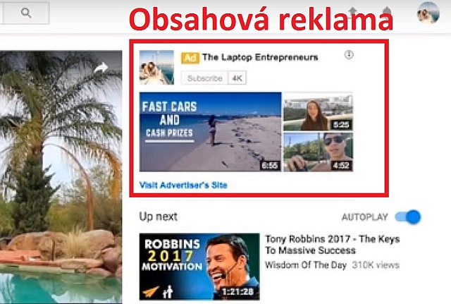 Youtube - obsahová reklama